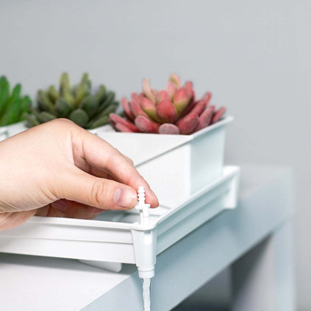 CSCHome 12 PCS Rectangle Plant Pot Plastic Breathable Planter with Drainage Holes and Tray for Succulents Gardening Home Window Decor