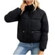 thumbnail image 2 of Chaquetas y abrigos casuales de manga larga sin capucha para mujer, chaqueta de cuello alto corto y versión holgada, chaqueta de pan con cremallera, chaqueta de algodón, abrigo corto para mujer, 2 of 4