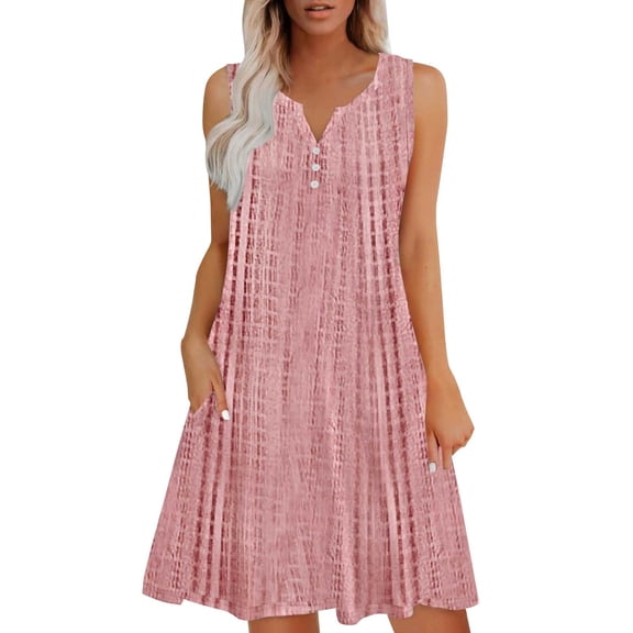 yunLCZ Womens Long Sleeve Shirts Dresses For Women Casual Summer Boho Beach Dress Loose V Neck Sleeveless Sundresses Swimsuit Coverup With Pockets Spring Summer Outfits 3167