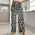 thumbnail image 2 of Brown Leopard Print Pajama Pants Breathable with Pockets Pajamas For Lady Vintage Sleeping Pants Bedroom Homewear, 2 of 6