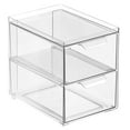 thumbnail image 7 of mDesign Stackable Plastic Storage Bathroom Bins with 2 Pull-Out Drawers - Clear, 7 of 7
