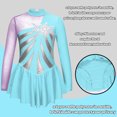 thumbnail image 5 of TiaoBug Kids Girls Shiny Metallic Figure Ice Skating Dress Sequin Floral Print Dancewear, 5 of 5