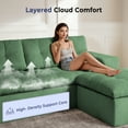 thumbnail image 7 of Cloud Sectional Sofa with Ottoman, 85" Modular L Shaped Couch, Fluffy Comfy Couches for Living Room, No Assembly, Green, 7 of 7