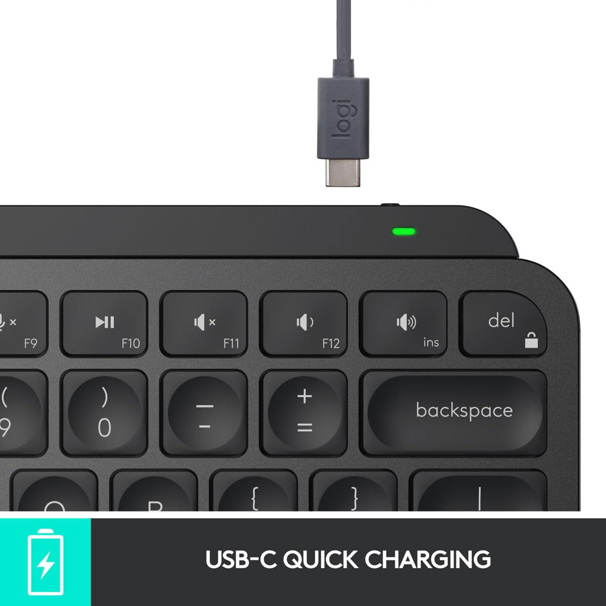 Logitech MX Keys Mini Minimalist Wireless Illuminated Keyboard, Compact, Bluetooth, Backlit, USB-C, Metal Build, Black