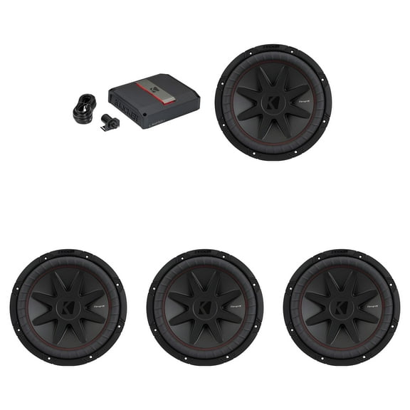 Kicker 12 Inch CVR Woofer (4) 52CVR122 Package with 51LX12501 Amplifier