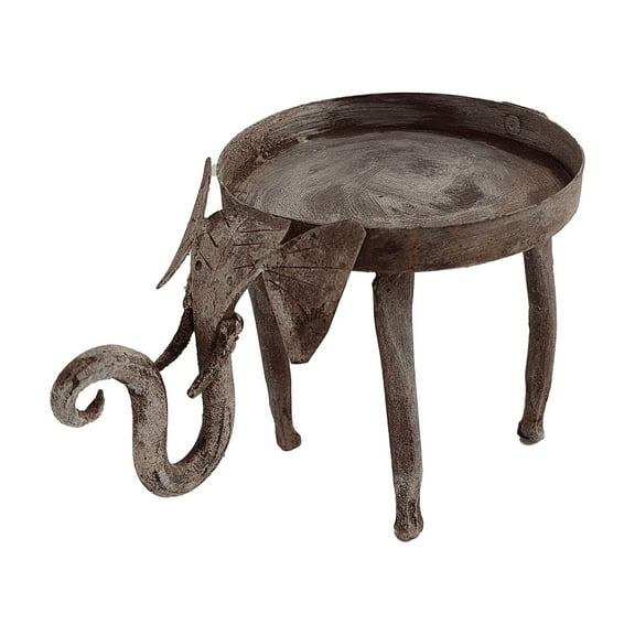 De Kulture Works Handcrafted Recycled Iron Elephant T Light Votive Holder Decorative Collectible Figurine Showpiece Home Holiday Décor | Ideal For Garden Decoration, 6.5X3.5X4 (LWH) INCHES
