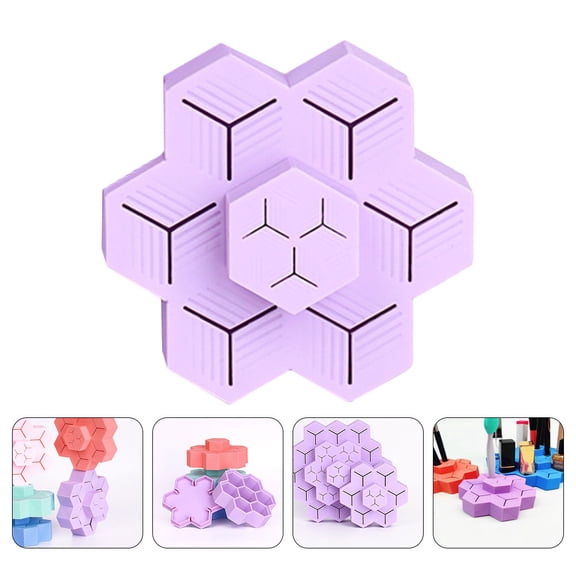 MEIBUTYUP Lipstick Display Stand Purple Makeup Storage Holder for Home Desk