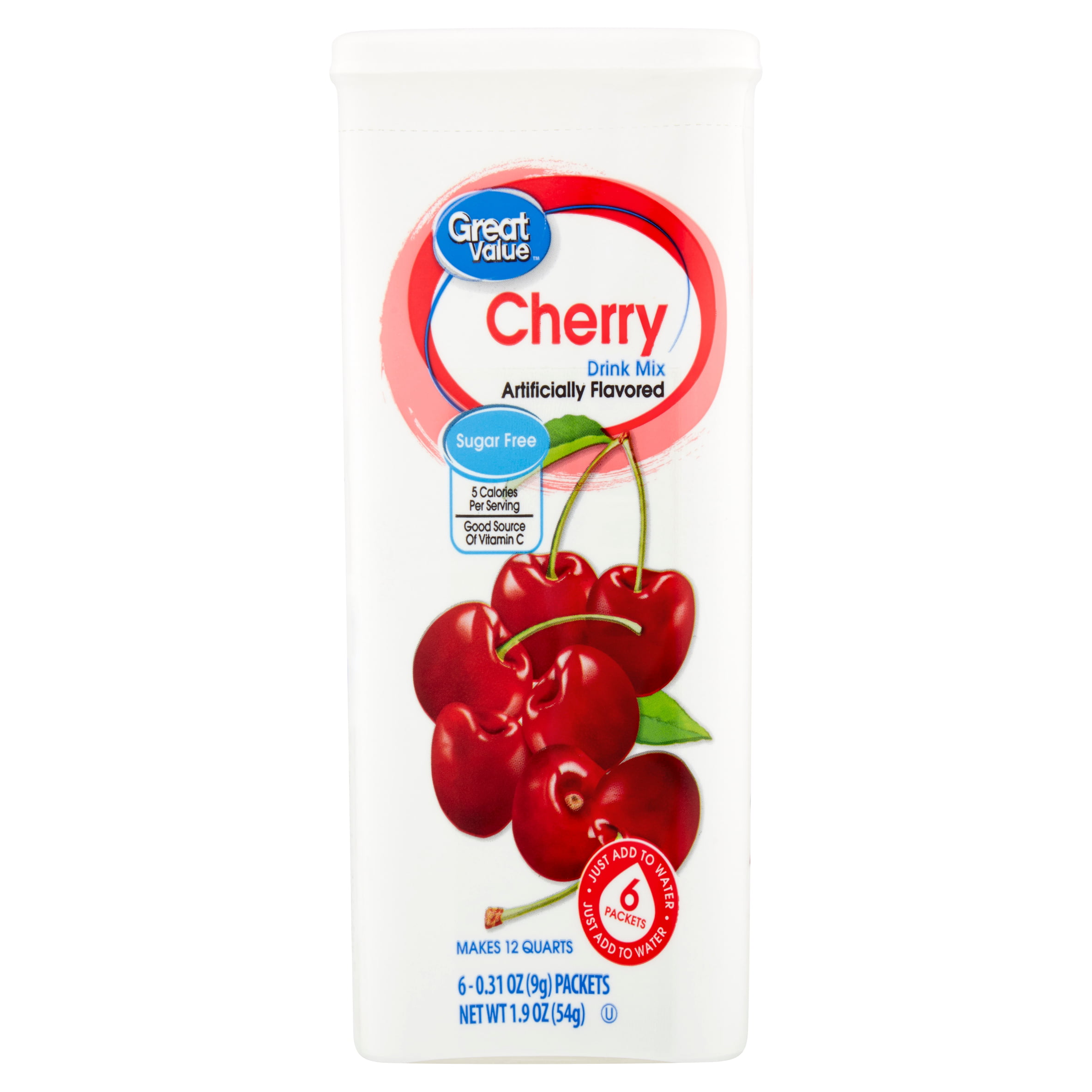 (3 pack) (18 Packets) Great Value Cherry Sugar-Free Drink Mix