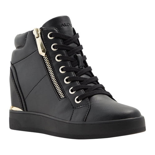 aldo black wedge sneakers