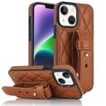thumbnail image 1 of ELEHOLD Luxury Leather Case for iPhone 13 Mini Premium Leather Case with Adjustable Non-Slip Wristband Full Body Case Shockproof protective Cover for Women Girls,brown, 1 of 8