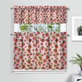 thumbnail image 2 of Kitchen Curtains 36 Inch Short - 3 Panel Set Strawberry Print, Rod Pocket Window Curtains 100% Polyester, Cute Fruit Valance for Farmhouse, Cafe, Living Room, Bedroom, Easy Wash, 2 of 6