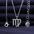 thumbnail image 6 of 18K White Gold Plated Zodiac Necklace For Women, Virgo Horoscope Astrology Sign Moissanite Diamond Pendant Necklace 16+2” Adjustable Chain (0.18 Cttw), 6 of 6