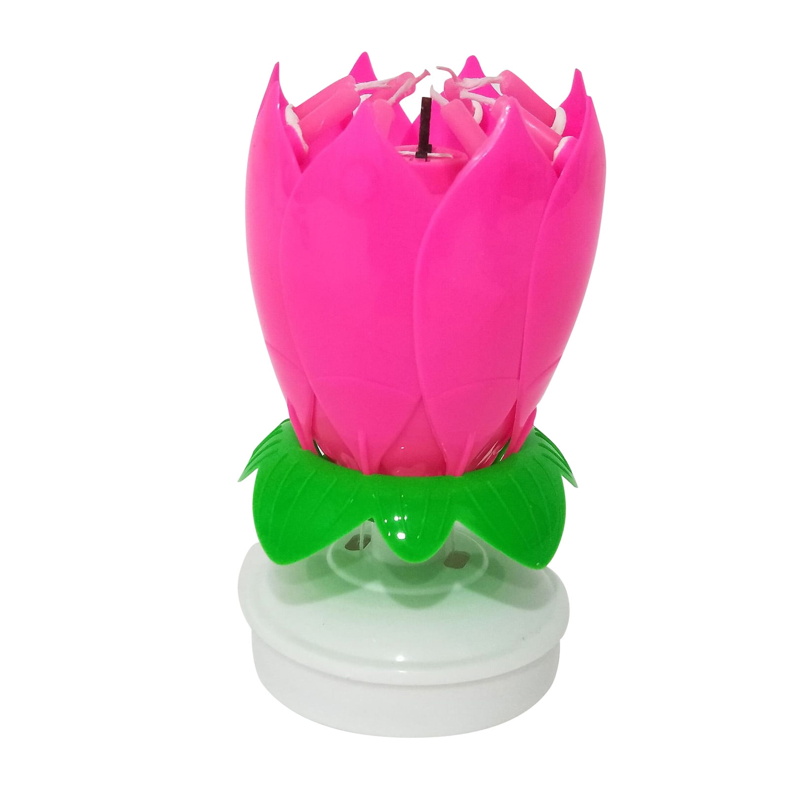 TBOLINE Cake Candle Electronic Rotating Lotus Candles Double Layer