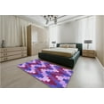 thumbnail image 4 of Ahgly Company Indoor Square Patterned Dark Magenta Purple Area Rugs, 7' Square, 4 of 6