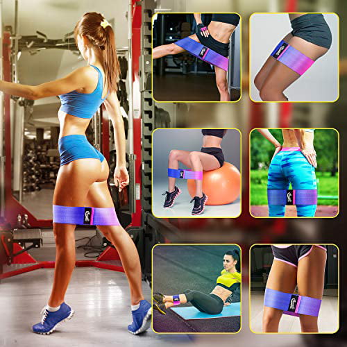 Elastic Strength Squat Band Non Slip Exercise Bands for Women Men Workout Beginner to Professional 3 Resistance Bands for Legs and Butt Recredo Booty Bands 