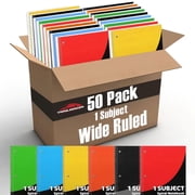 Trailmaker Bulk Notebooks (50 Pack), One Subject Notebooks Wide Ruled, 140 Pages (70 Sheets),Spiral Bulk Notebooks for Kids, School Supplies, Journaling, Note Taking, Students, and Work