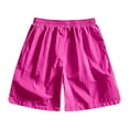 thumbnail image 4 of Nmnitkp Mens Shorts Ice Silk Quick Dry Casual Athletic Shorts Elastic Waist Drawstring Lightweight Breathable Summer Workout Shorts, Multi-Color Options Hot Pink,XL, 4 of 9