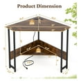 thumbnail image 3 of HOMGX Triangle Corner Computer Desk for Small Space, Rustic Brown, Modern Style, Space Saving, USB Ports & Power Outlet, Sturdy & Durable Construction, 28.5" x 30", 3 of 8