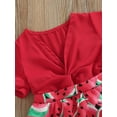thumbnail image 5 of Franhais Sister Matching Rompers/Dress Summer Toddler Baby Girls Watermelon Print V-Neck Short Sleeve Jumpsuit/Dress, 5 of 8
