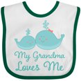 thumbnail image 3 of Inktastic My Grandma Loves Me Boys or Girls Baby Bib, 3 of 4