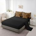 thumbnail image 5 of Homewish Teenagers Cheetah Print Bedding Comforter Set 7-Piece,Woodland Animal Leopard King Bedding Sets,Black Brown Ultra Soft Bed Sheets,Luxury Bedroom Decor,Reversible, 5 of 8