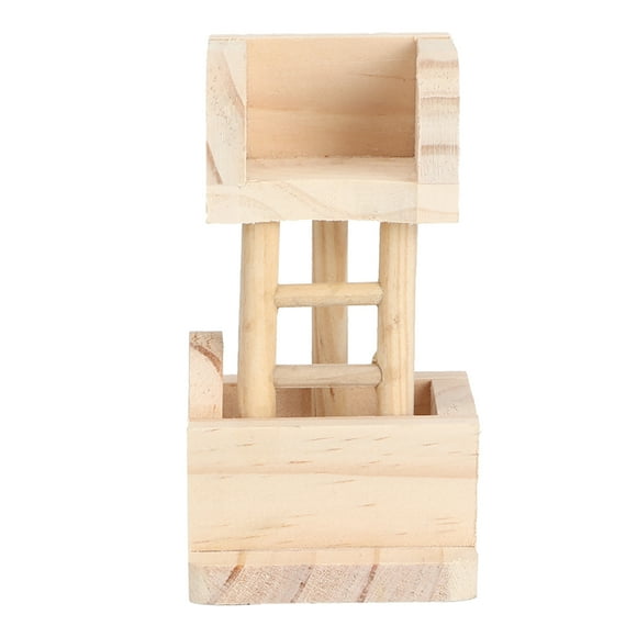 Hamster Wood House, Natural Wooden Double Layer Design Lookout Tower Toy Without Paint Hamster Lookout Platform, For Pet Hamster Hamster Platform