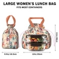 thumbnail image 5 of Pioneer Flower Floral Print Pattern Drawstring Lunch Bag Women - Drawstring Lunch Bag Insulated for Work Office - Stain-Resistant Large Lunchbags for Women with Multi-Pockets, 5 of 6