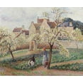 thumbnail image 2 of Pissarro, Camille 14x12 Gold Ornate Wood Framed with Double Matting Museum Art Print Titled - Plum Trees In Blossom, 2 of 4