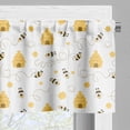 thumbnail image 3 of Ambesonne Bee Valance Pack of 2, Flying Bugs Hearts Beehives, 54"X18", Mustard White, 3 of 5