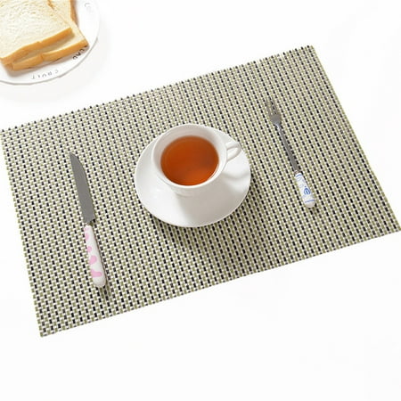 

Yesfashion Placemats PVC Insulation Pads Plates Bowls Tableware Coasters Non-slip Rectangle Mat Home Decor