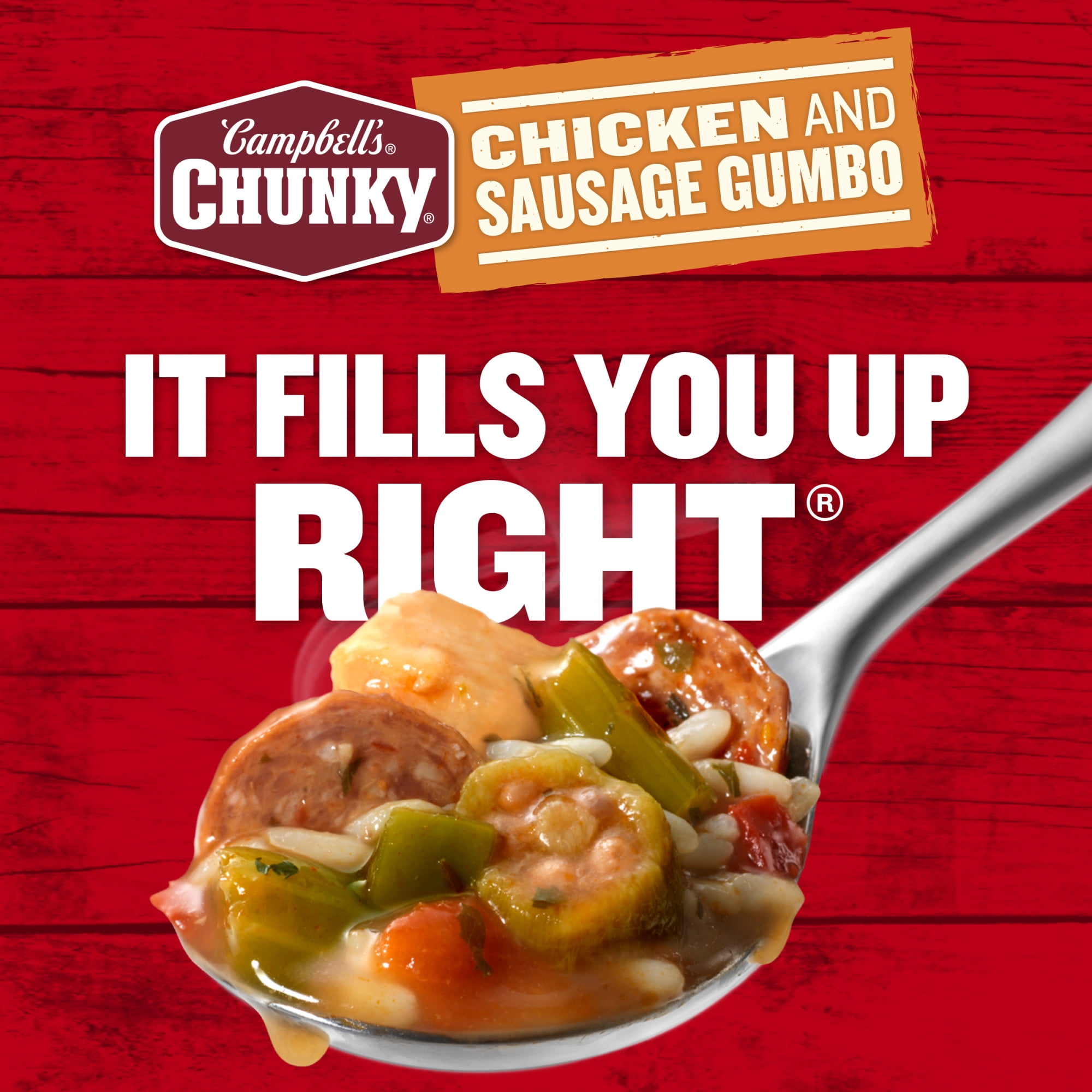 (12 pack) (Case of 12) Campbell's Chunky Chicken and Sausage Gumbo, 18.8 oz Can