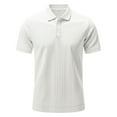 thumbnail image 4 of COSFO Casual Mens Polo Shirts Short Sleeve Collared Solid Tops Ribbed Loose Pullover Classic T-Shirt, 4 of 4