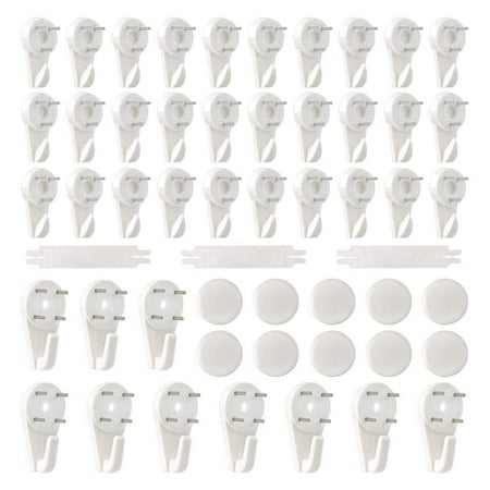 

43Pcs Non-Trace Hanging Hook White Hanger Hook Picture Hanger