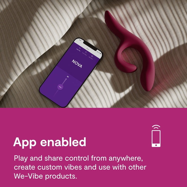 We-Vibe Nova 2 Dual Stimulation Rabbit Massager with Remote and App,  Fuchsia