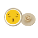 thumbnail image 1 of Broche de oro metálico circular Unbranded con patron de chat en linea de beso amor amarillo, 1 of 3