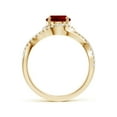 thumbnail image 2 of ANGARA Oval Lab Grown 2 Ct Ruby Criss Cross Shank Engagement Ring with Accents for Women in 14K Yellow Gold (Size-9x7mm) | July Birthstone, Anniversary, Jewelry Gift for Women | Lab-Grown Ruby Ring, 2 of 8