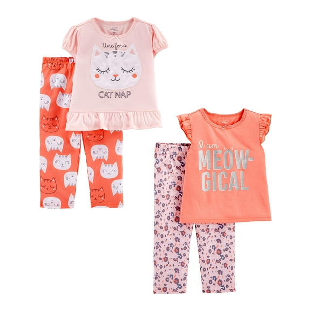 Conjunto de pijama Simple Joys de Carter's Toddler Girls 4T, 4 piezas