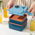 thumbnail image 4 of Plastic Double Lunch Box Office Lunch Box Microwave Oven Heating Portable Cartoons Children's Lunch Box, 4 of 6
