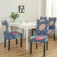 thumbnail image 2 of Boho Chic Dining Chair Covers Set of 4, Stretchable Washable Slipcovers Featuring Retro Ethnic Nordic Style Patterns, Removable Polyester Seat Protector for Rustic Farmhouse and Aesthetic Home Decor, 2 of 7
