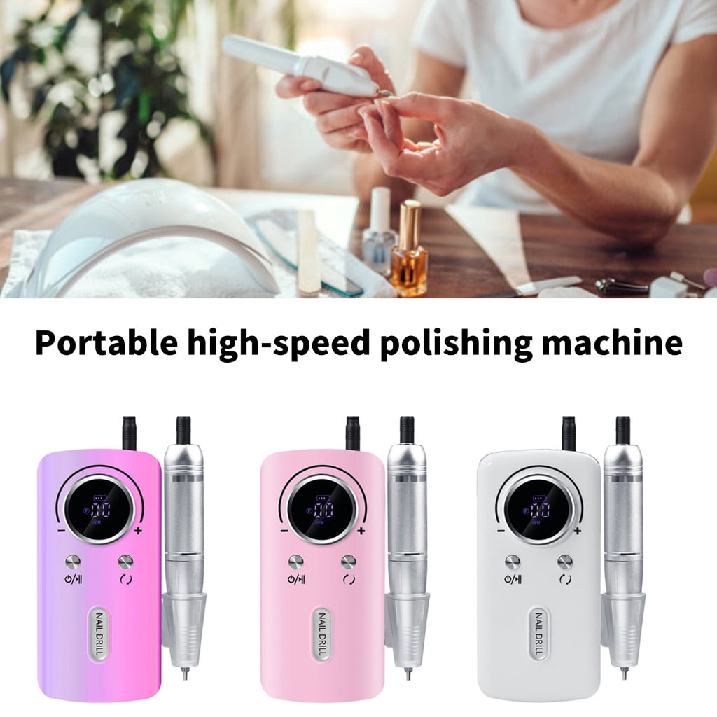 Highly Speed Rechargeable Nail File Kit 45000 RPM For Gel Nail Pedicure Manicure