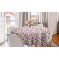 thumbnail image 1 of Spring Round Tablecloth, Flowers Butterflies Plants Vibrant Summer Blooms Leaves Nature Wings Design, Circle Table Cloth Cover for Dining Room Kitchen Decor, 60", Multicolor, by Ambesonne, 1 of 2