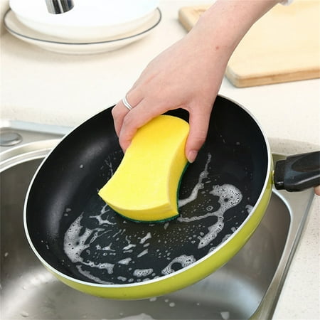Cevemin 10 Pcs Double Sided Cleaning Sponge for Kitchen – 3.94×3.15×1.18 inch Pot Scrubber Sponge with Honeycomb Structure for Dish Washing Sink and Pan Cleaning