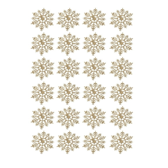 VerPetridure Christmas Decoration Snowflake 10Cm 24Pcs Gold Christmas Tree Ornaments Christmas Simulation Snowflake Ornament 24Pcs