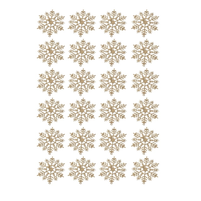 Xihbxyly Despacho de Almacén Adornos para Árbol de Navidad, Simulación de Copos de Nieve, 24 Unidades
