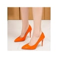 thumbnail image 5 of Difumos Ladies Comfort Slip On Dress Shoes Anti-Slip Sexy Party Fashion Stiletto Heels Orange 7.5, 5 of 6