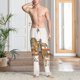 thumbnail image 2 of Balery Vintage Wild West Cowboy Pantalones de pijama para hombre, pijama ultraligero, pantalón de descanso-Small, 2 of 6