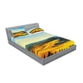 thumbnail image 2 of Ambesonne Landscape Fitted Sheet & Pillow Sham Set, Italy Farmland Rural, Full, Blue Yellow, 2 of 2