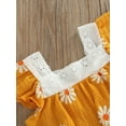 thumbnail image 5 of Infant Baby Girls Fly Sleeve Sunflower Printed Lace Crop Tops+Ruffled Printed Shorts Set, 5 of 8