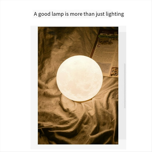 Lámpara de Luna Grande Giratoria con Impresión 3D, Luz de Luna Colgante, Luces de Noche para Habitación de Niños, Lámpara de Galaxia, Regalo para Niños, Niños y Niñas