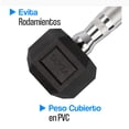 thumbnail image 4 of Set Mancuernas Hexagonales Tayga Par 5lb, 10lb, 15lb y 20lb, Pvc color negro., 4 of 6
